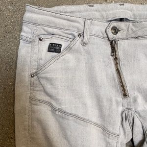 GStar White Moto Skinny Jeans (Stretch)